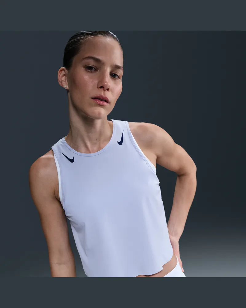 Nike AeroSwift Dri-FIT-ADV-Lauf-Tanktop im Crop-Design für Damen - Grau Grau