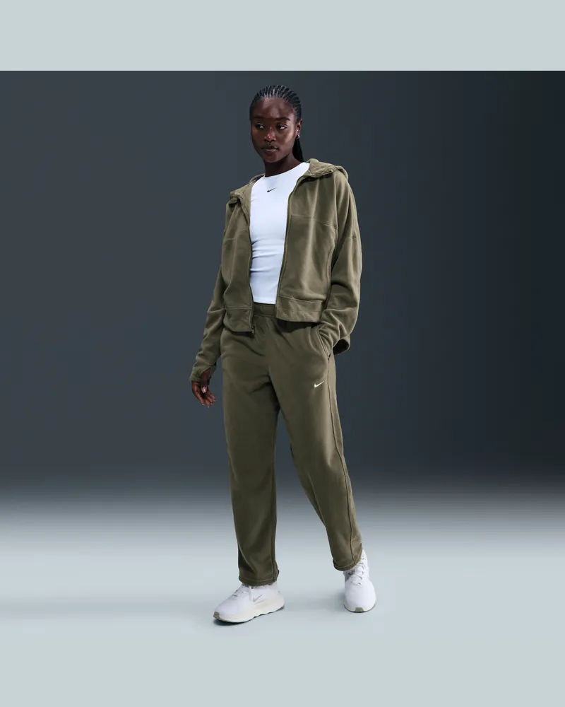 Nike One Therma-FIT-Fleece-Hose mit mittelhohem Bund (Damen) - Grün Grün