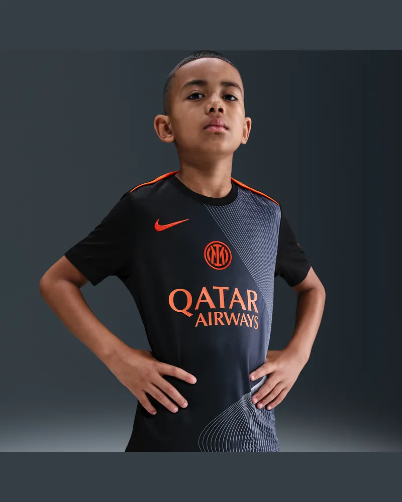 Nike Inter Milan Academy Pro Third  Dri-FIT Total 90 Pre-Match-Fußballoberteil (ältere Kinder) - Schwarz Schwarz