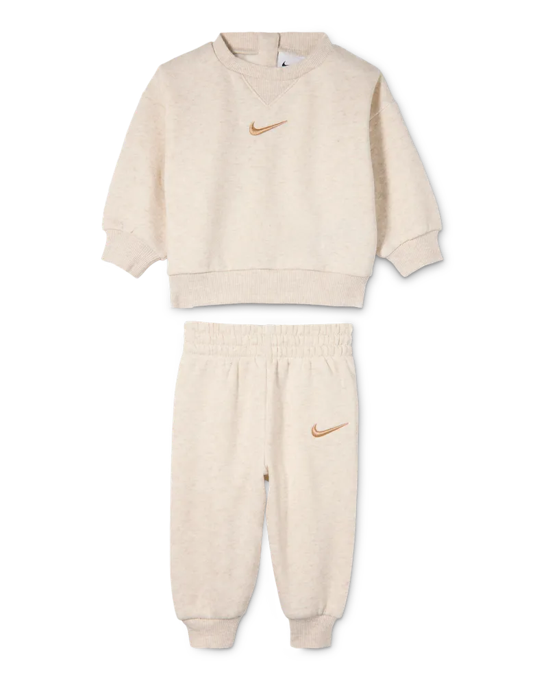 Nike 2-teiliges Essential Fleece-Rundhalsshirt-Set für Babys (0–9 Monate) - Braun Braun