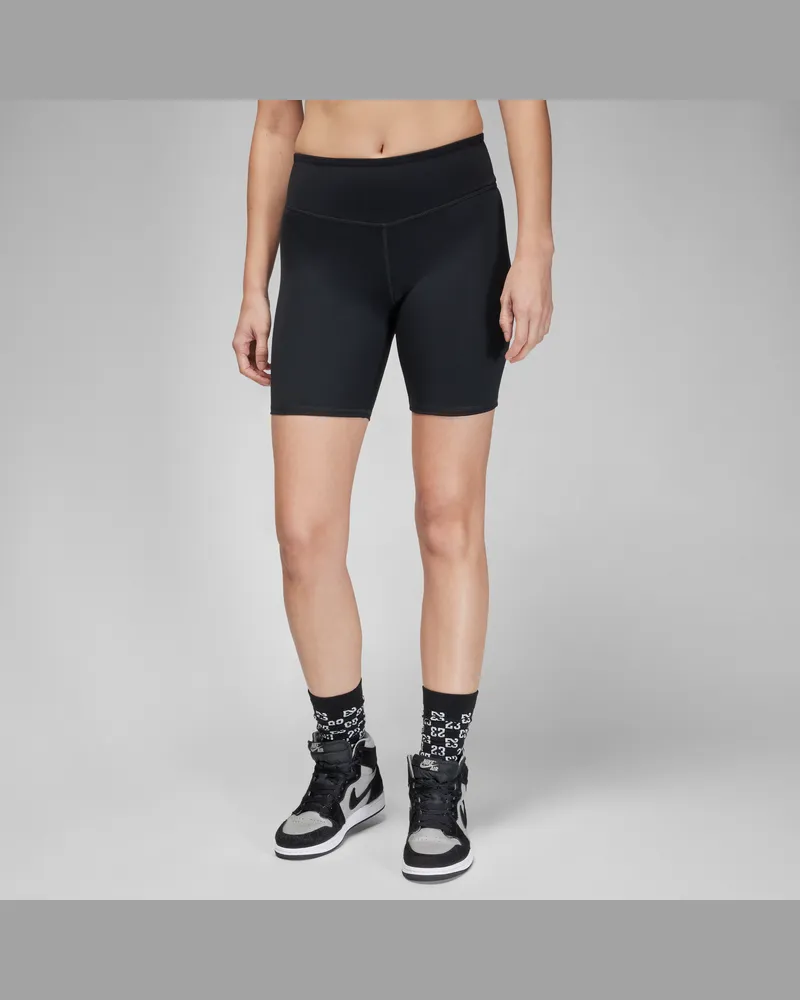 Nike Jordan Sport Bike Shorts Mit Hohem Bund FüR Damen (Ca. 18 Cm) Schwarz