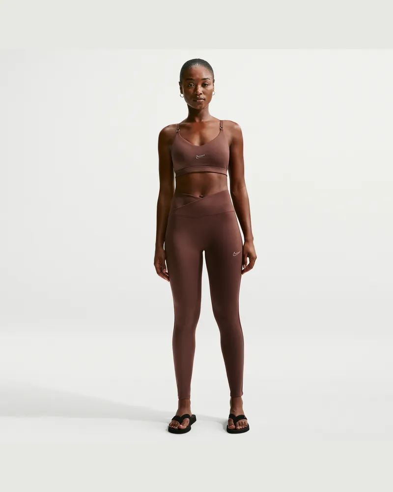 Nike One Dri-FIT Leggings mit hohem Bund (Damen) - Braun Braun