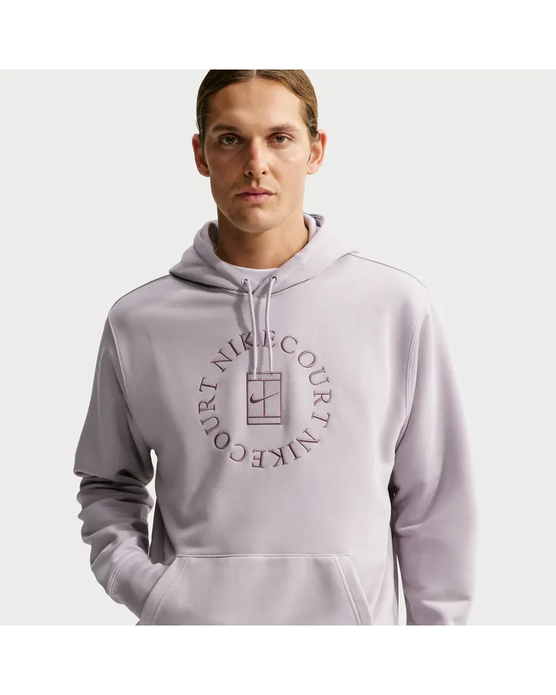Nike Court Heritage Dri-FIT Tennis-Hoodie aus French Terry (Herren) - Lila Lila