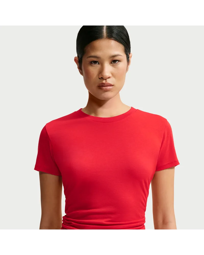 Nike SKIMS Performance Cotton Blend Kurzarm-Oberteil (Damen) - Rot Rot