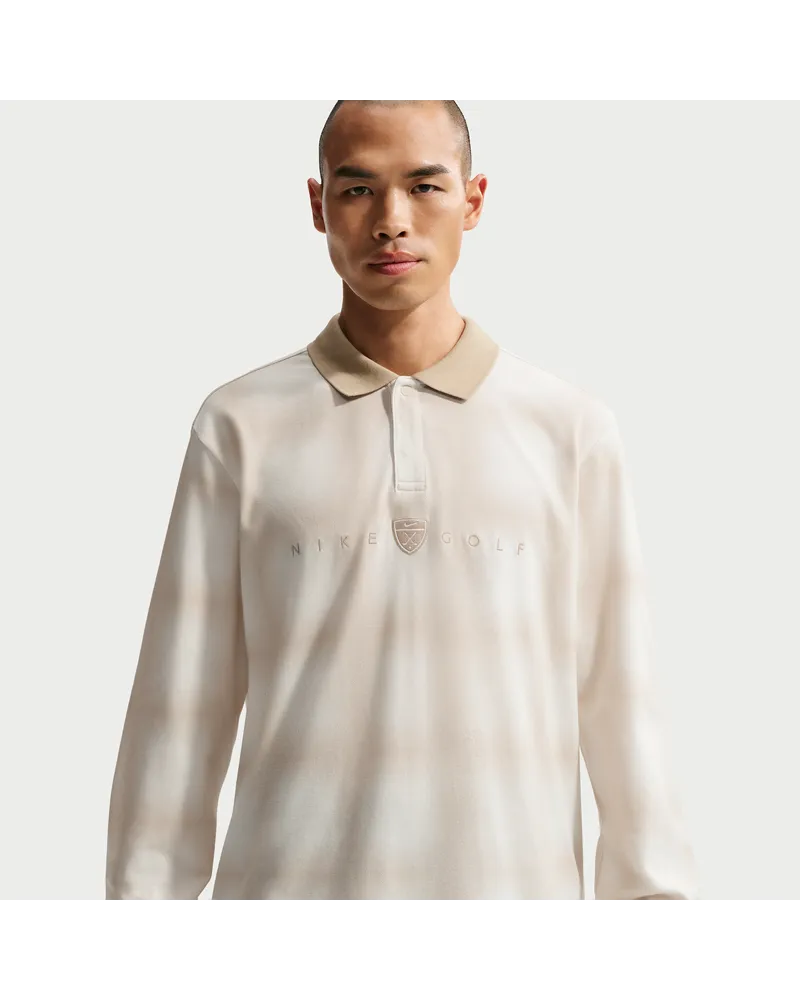 Nike Fairway Fresh Dri-FIT weites Longsleeve-Golf-Poloshirt (Herren) - Weiß Weiß