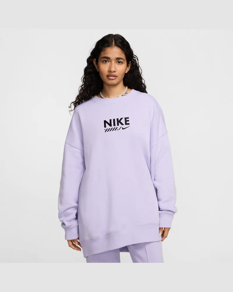 Nike Sportswear extragroßes Fleece-Sweatshirt mit Rundhalsausschnitt für Damen - Lila Lila