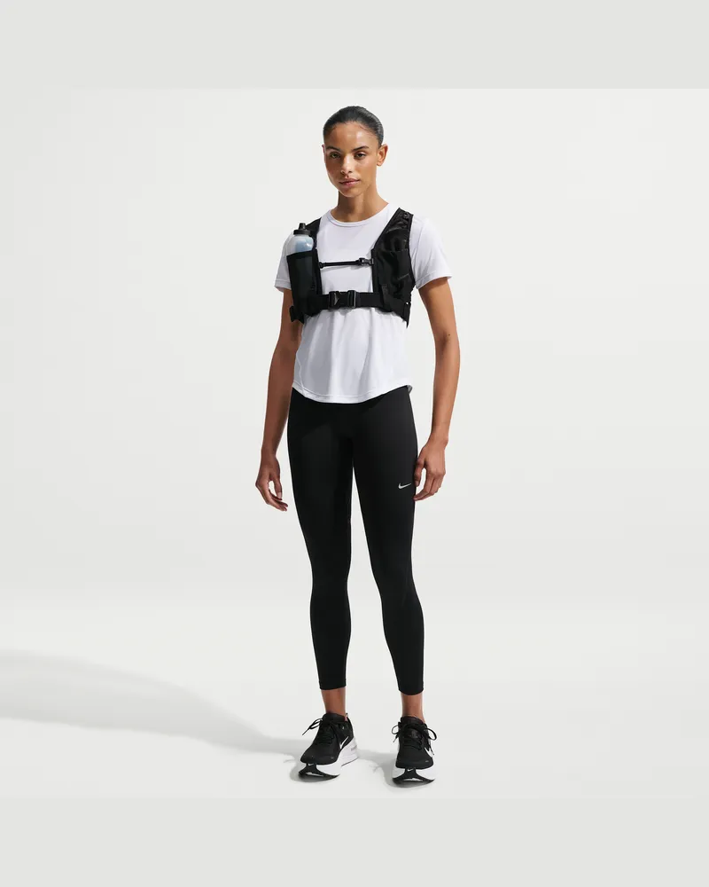 Nike Tempo Lauf-Leggings mit 7/8-Länge und hohem Bund (Damen) - Schwarz Schwarz