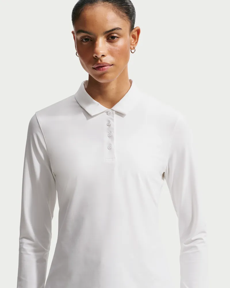 Nike Victory Longsleeve-Poloshirt mit Dri-FIT-Technologie (Damen) - Weiß Weiß