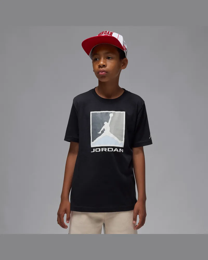 Jordan Flight Essentials Boxed Logo 3.0 T-Shirt (ältere Kinder) - Schwarz Schwarz