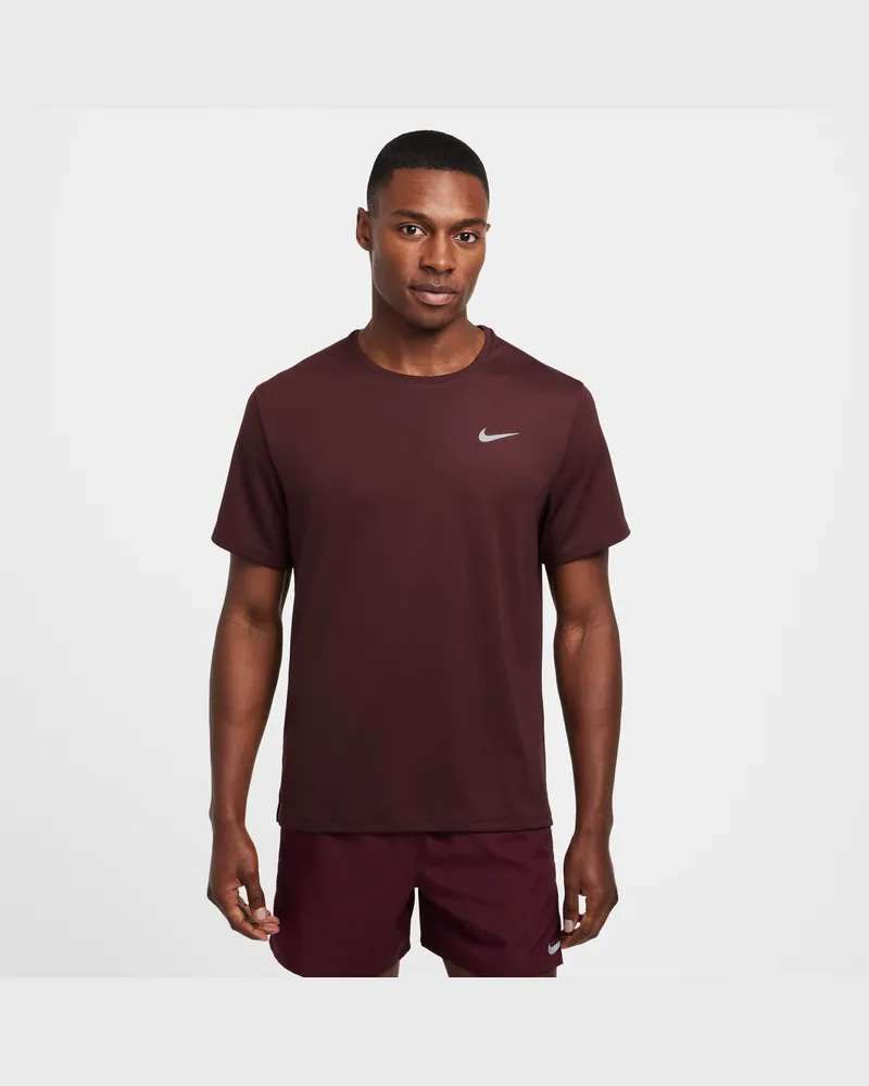 Nike Miler Nike Dri-FIT UV Kurzarm-Laufoberteil für Herren - Rot Rot