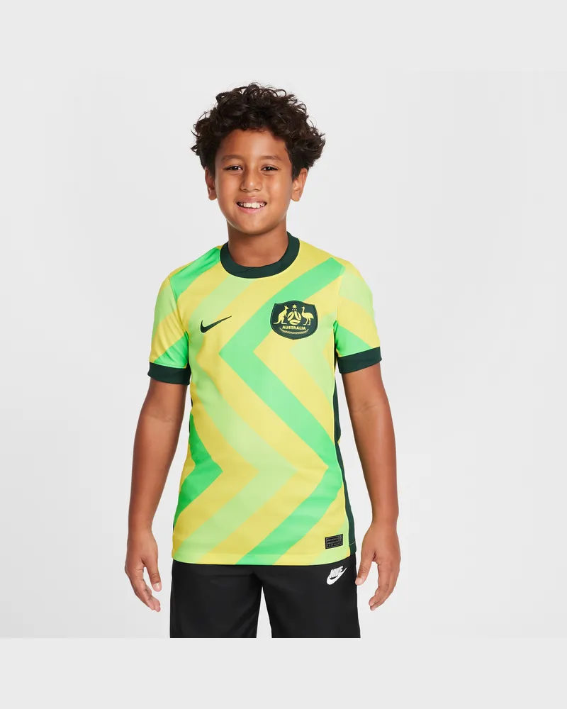 Nike Australien 2025/26 Stadium Home  Dri-FIT Replika-Fußballtrikot (ältere Kinder) - Gelb Gelb