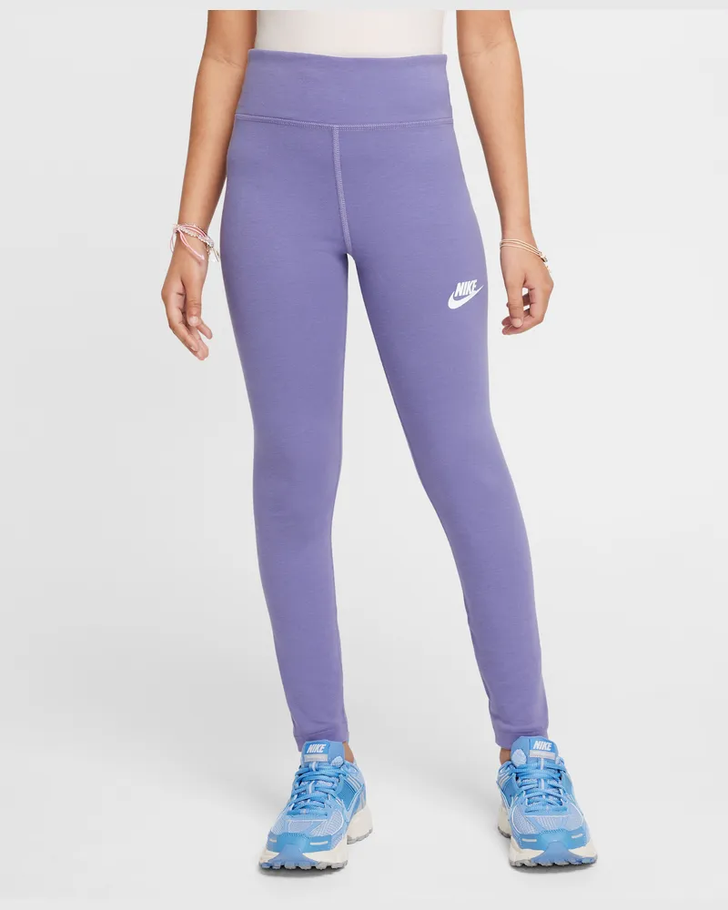 Nike Sportswear Classic Leggings mit hohem Taillenbund für Mädchen - Lila Lila