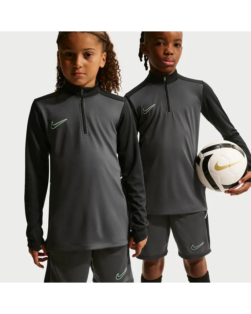 Nike Academy Dri-FIT Fußballtrainings-Longsleeve mit 1/4-Reißverschluss (ältere Kinder) - Grau Grau