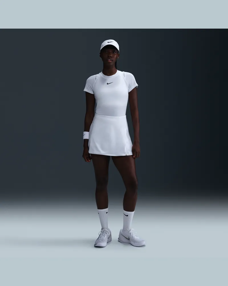 Nike Victory Dri-FIT gerade geschnittener Tennisrock (Damen) - Weiß Weiß