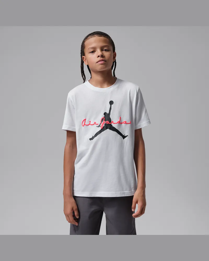 Jordan Flight Essentials T-Shirt mit Schriftgrafik (ältere Kinder) - Weiß Weiß