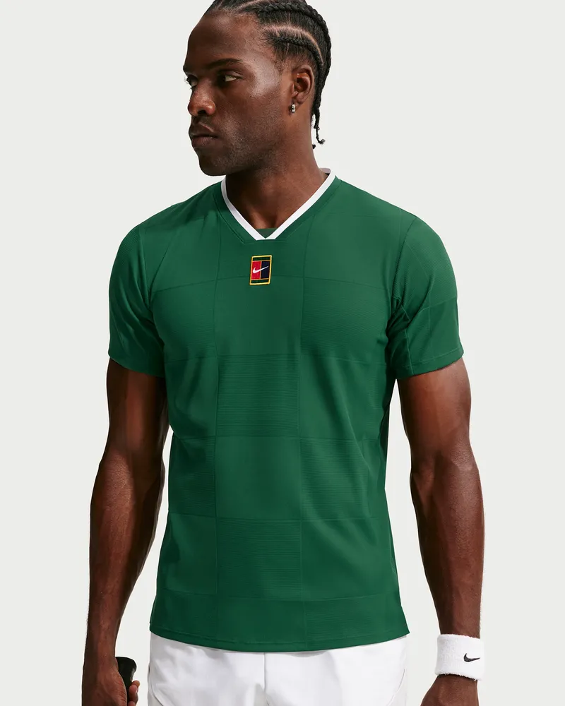 Nike Court Slam Dri-FIT ADV Tennisoberteil (Herren) - Grün Grün