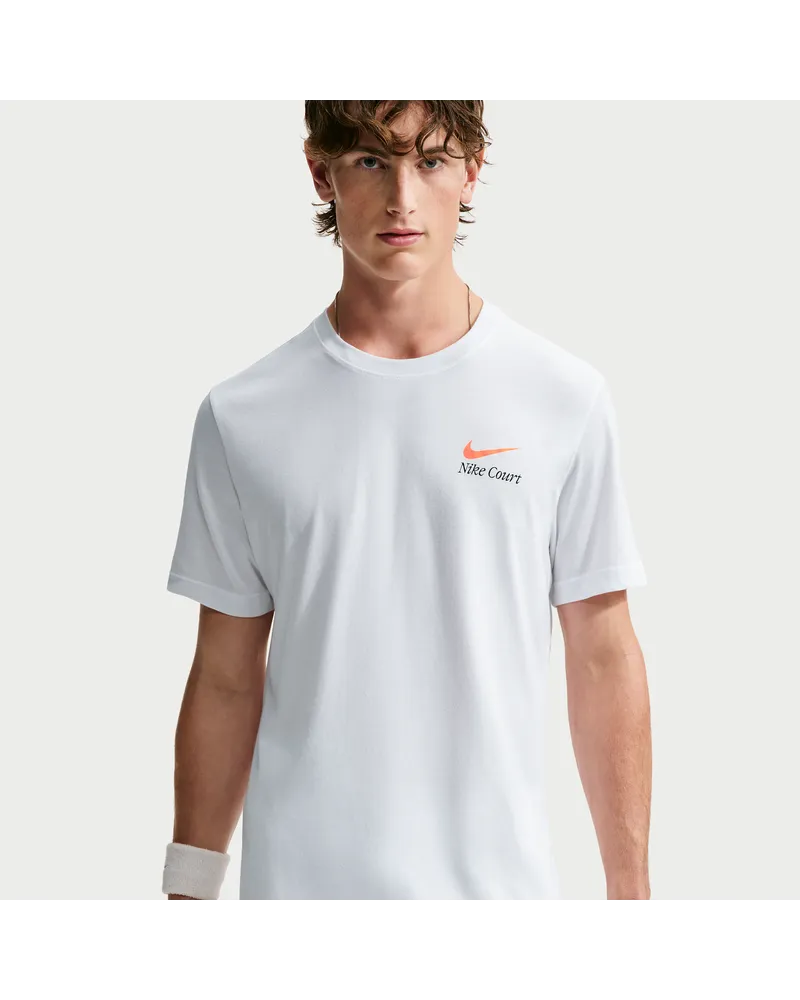 Nike Court Dri-FIT Tennis T-Shirt (Herren) - Weiß Weiß