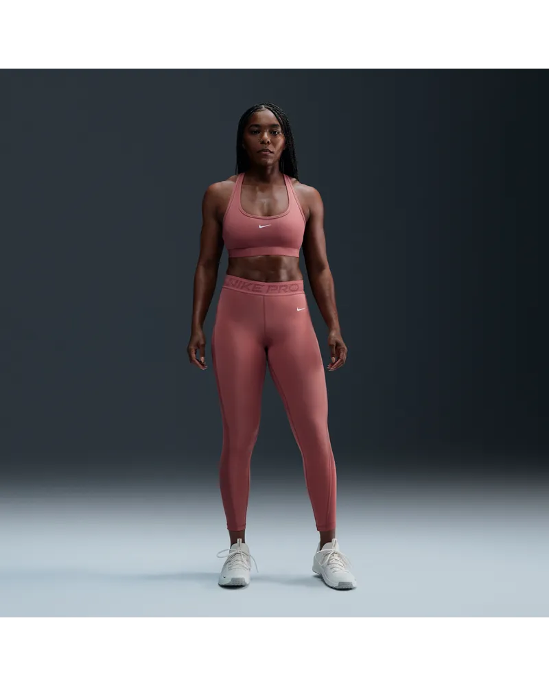 Nike Pro 7/8-Leggings mit mittelhohem Bund und Mesh-Einsatz für Damen - Pink Pink