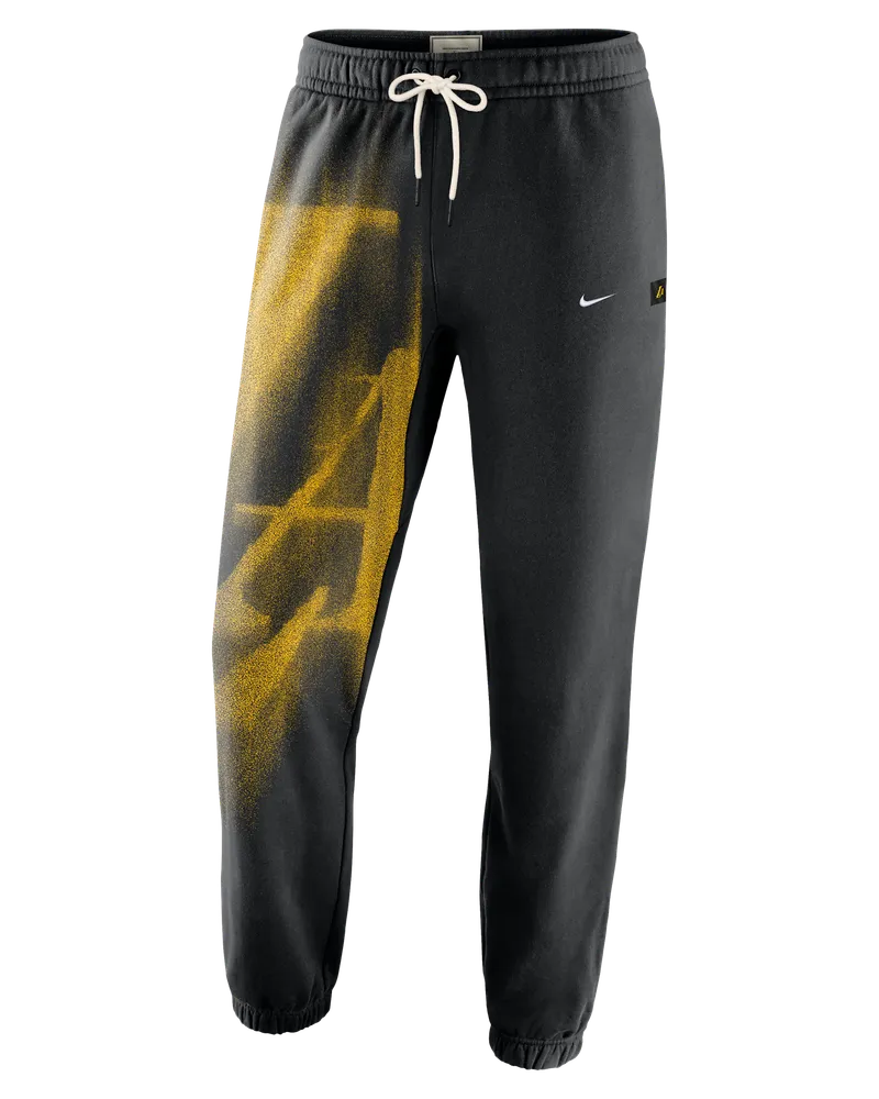 Nike Los Angeles Lakers Standard Issue Fleece-Basketballhose (Herren) - Schwarz Schwarz