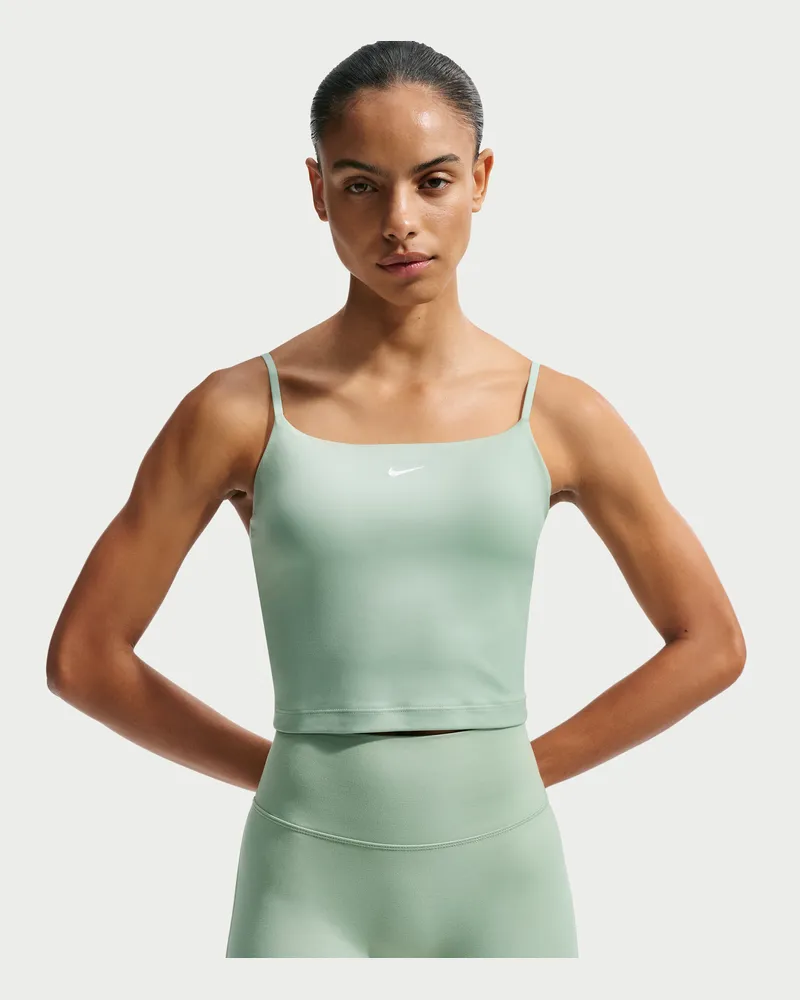 Nike One gepolstertes, verstellbares Sport-BH-Tanktop mit mittlerem Halt - Grün Grün
