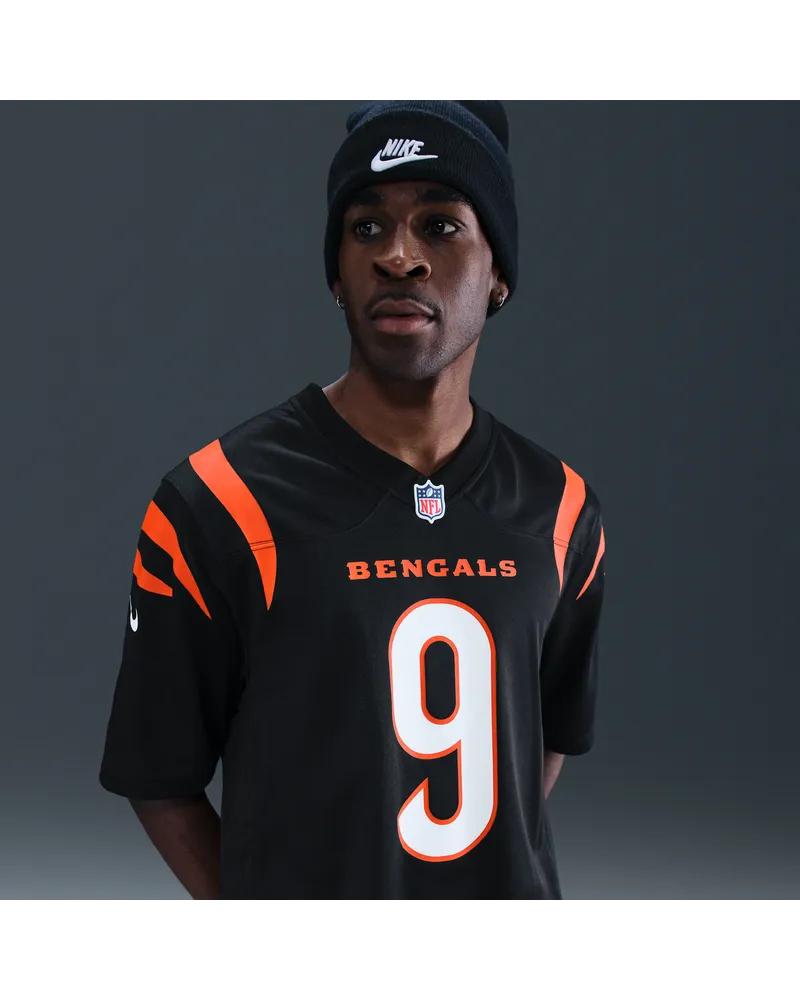 Nike NFL Cincinnati Bengals (Joe Burrow) American Football-Spieltrikot für Herren - Schwarz Schwarz
