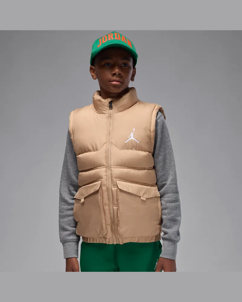 Jordan gefüllte Puffer-Weste (ältere Kinder) - Braun Braun