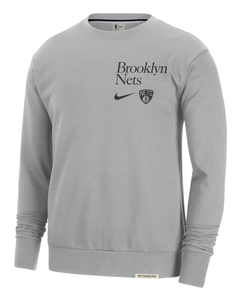 Nike Brooklyn Nets Standard Issue  Dri-FIT NBA-Sweatshirt mit Rundhalsausschnitt für Herren - Grau Grau