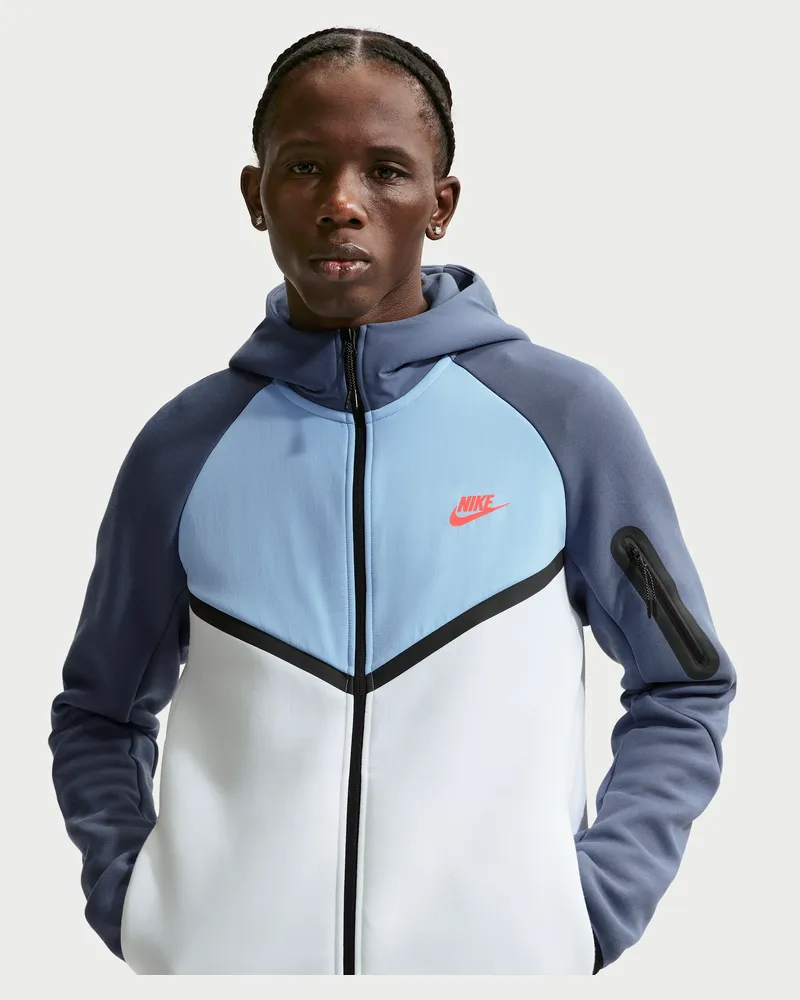 Nike Tech Windrunner-Jacke aus Fleece mit durchgehendem Reißverschluss (Herren) - Weiß Weiß