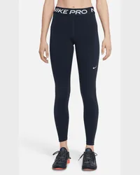 Nike Pro Leggings mit mittelhohem Bund und Mesh-Einsatz für Damen - Blau Blau