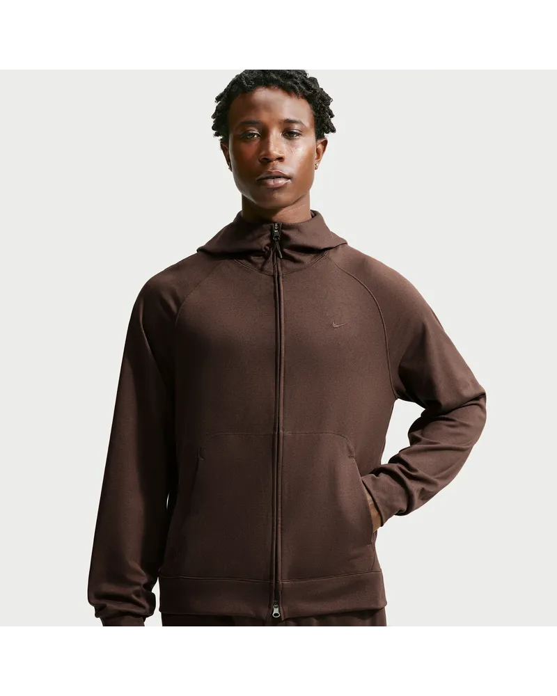 Nike Primary NanoKnit Performance-Kapuzenjacke mit Dri-FIT-Technologie und UV-Schutz für Herren - Braun Braun