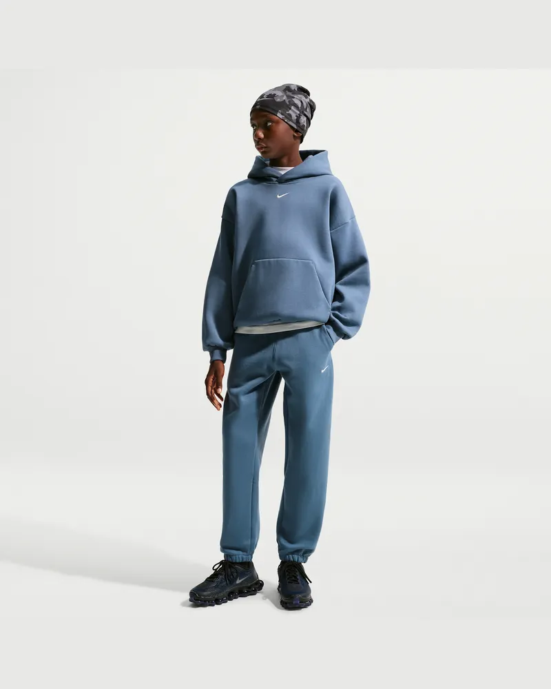 Nike Solo Swoosh Fleece-Hose mit Bündchen (Kinder) - Blau Blau