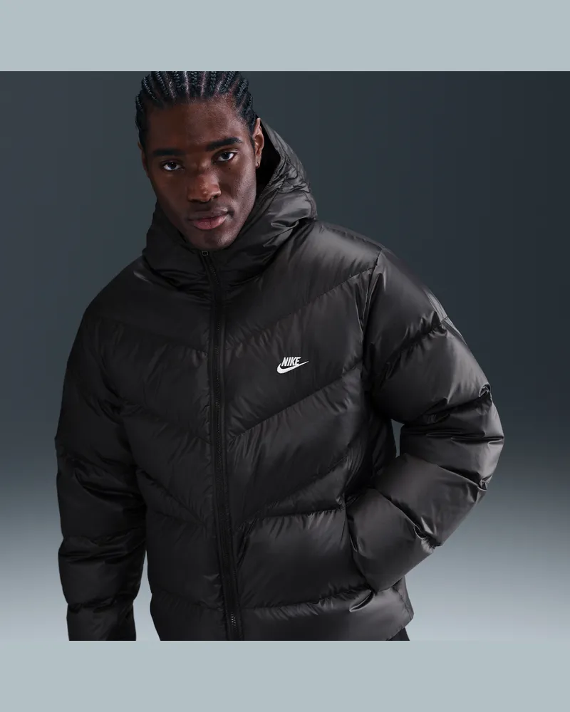 Nike Windrunner Statement-Daunenjacke (Herren) - Schwarz Schwarz