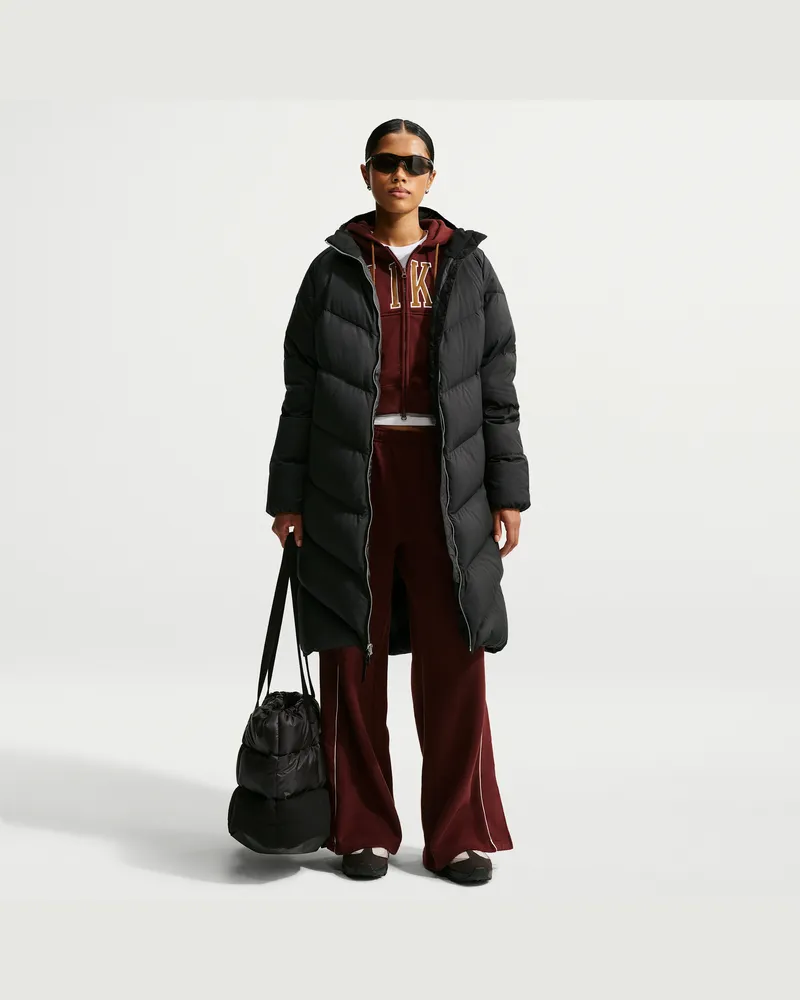 Nike Windpuffer Storm-FIT-Daunenparka mit Kapuze und weiter Passform (Damen) - Schwarz Schwarz