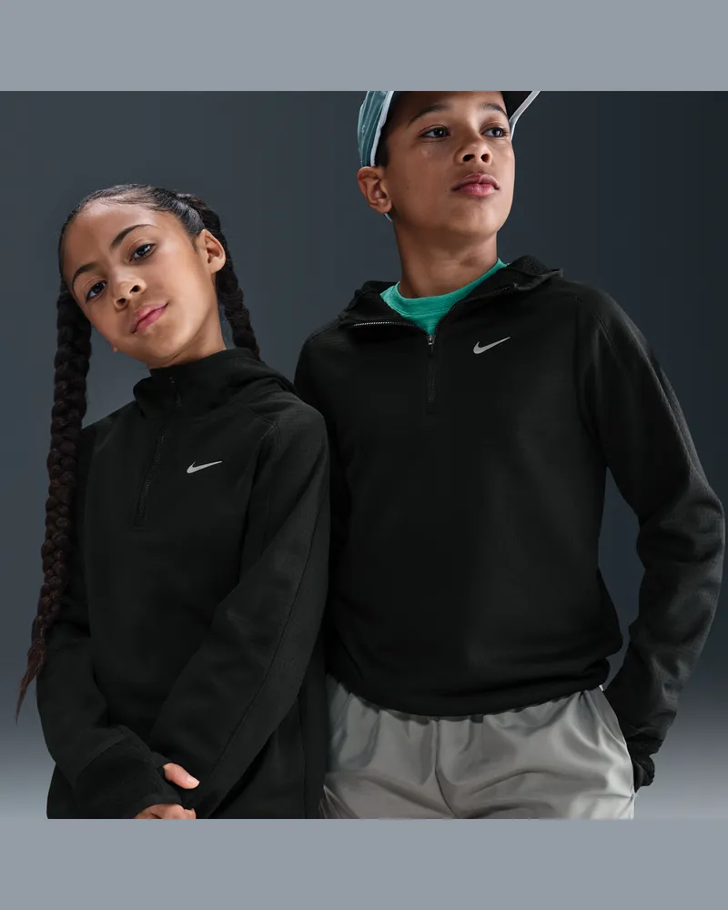 Nike Therma-FIT-Oberteil mit Viertelreißverschluss (ältere Kinder) - Schwarz Schwarz