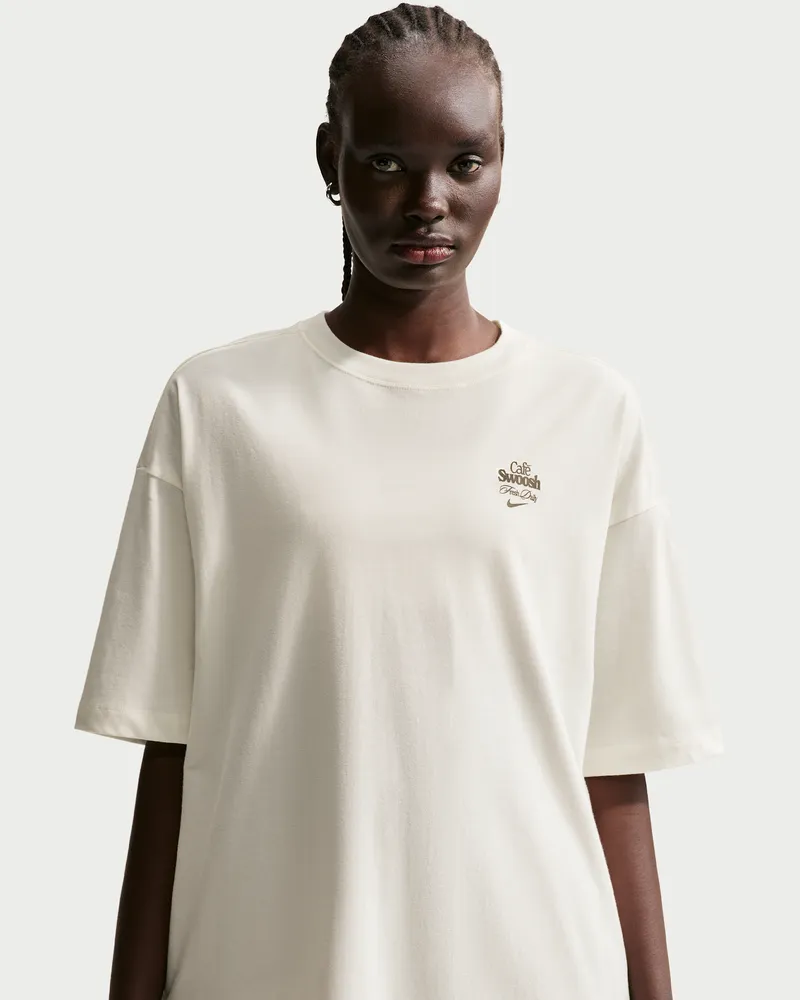 Nike extragroßes Kurzarm-T-Shirt (Damen) - Weiß Weiß