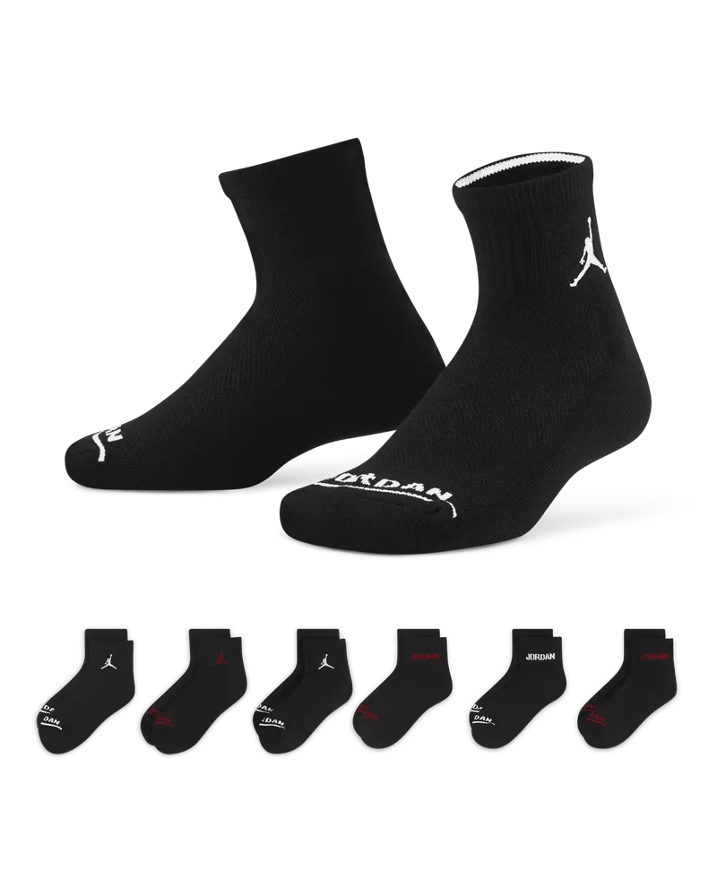 Jordan Legend Knöchelsocken (ältere Kinder, 6 Paar) - Schwarz Schwarz