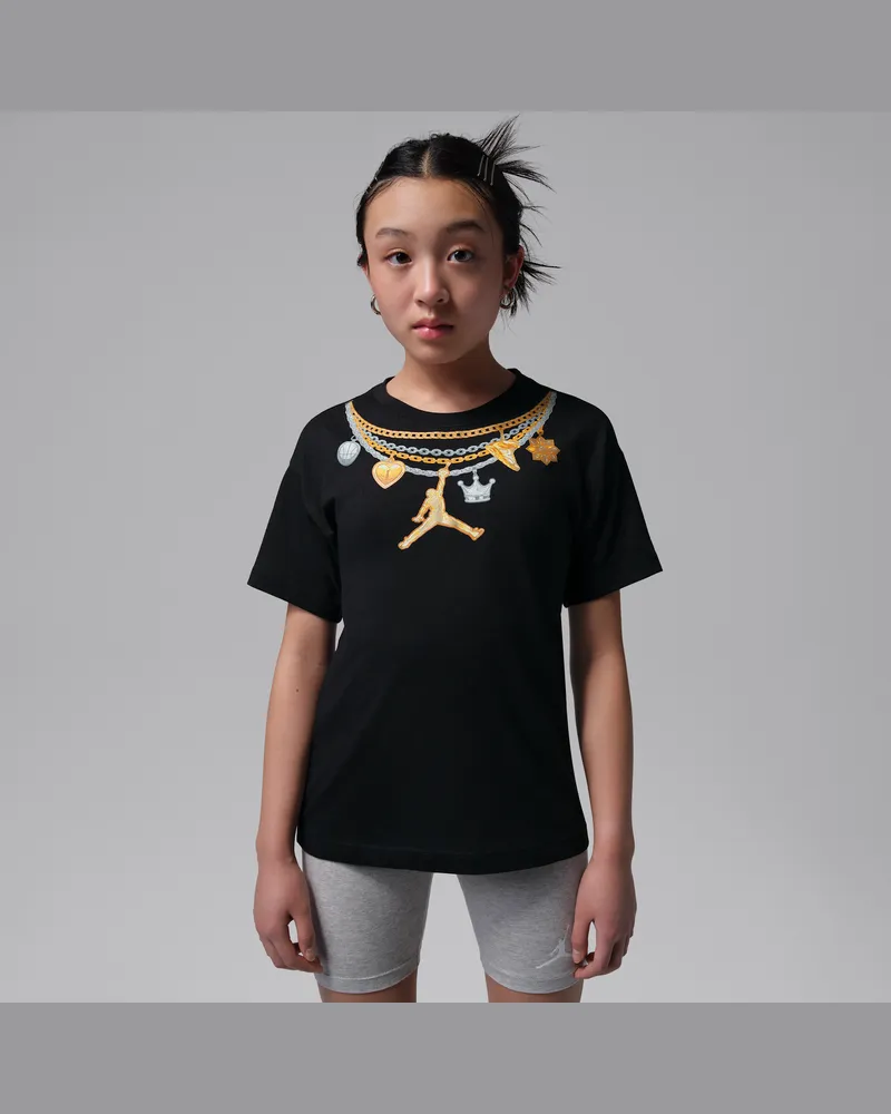 Jordan Charm Necklace T-Shirt (ältere Kinder) - Schwarz Schwarz