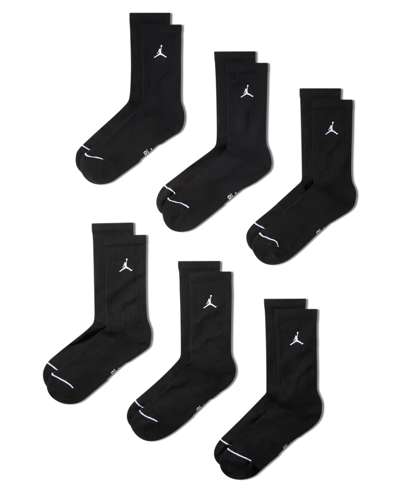 Jordan Crew-Socken für jeden Tag (3 Paar) - Schwarz Schwarz