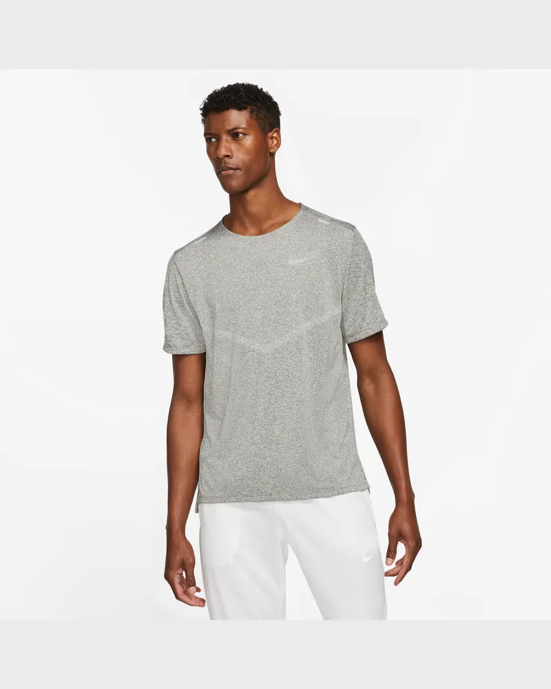 Nike Rise 365 Dri-FIT Kurzarm-Laufoberteil für Herren - Grau Grau