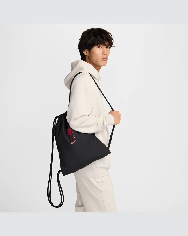 Nike FC Liverpool Heritage Tasche mit Kordelzug (13 l) - Schwarz Schwarz