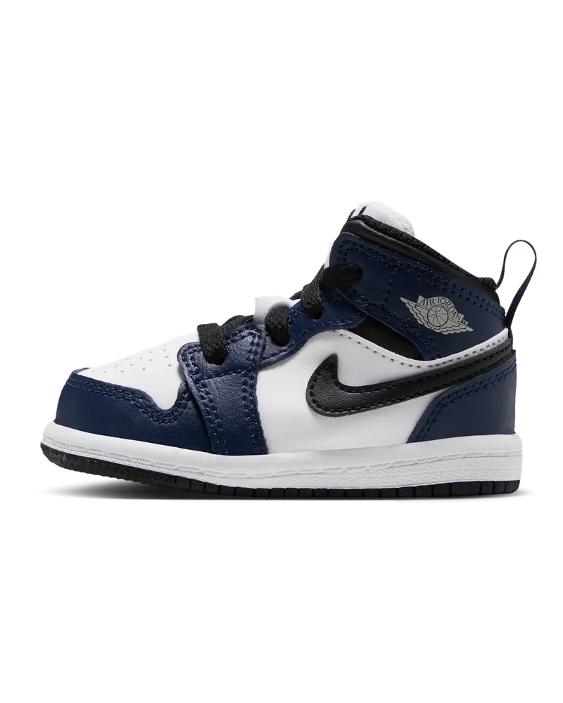 Jordan 1 Mid Schuh für Babys und Kleinkinder - Weiß Weiß
