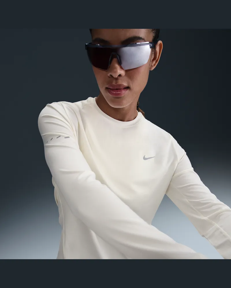 Nike Swift UV Lauf-Longsleeve mit Rundhalsausschnitt und Dri-FIT-Technologie (Damen) - Weiß Weiß
