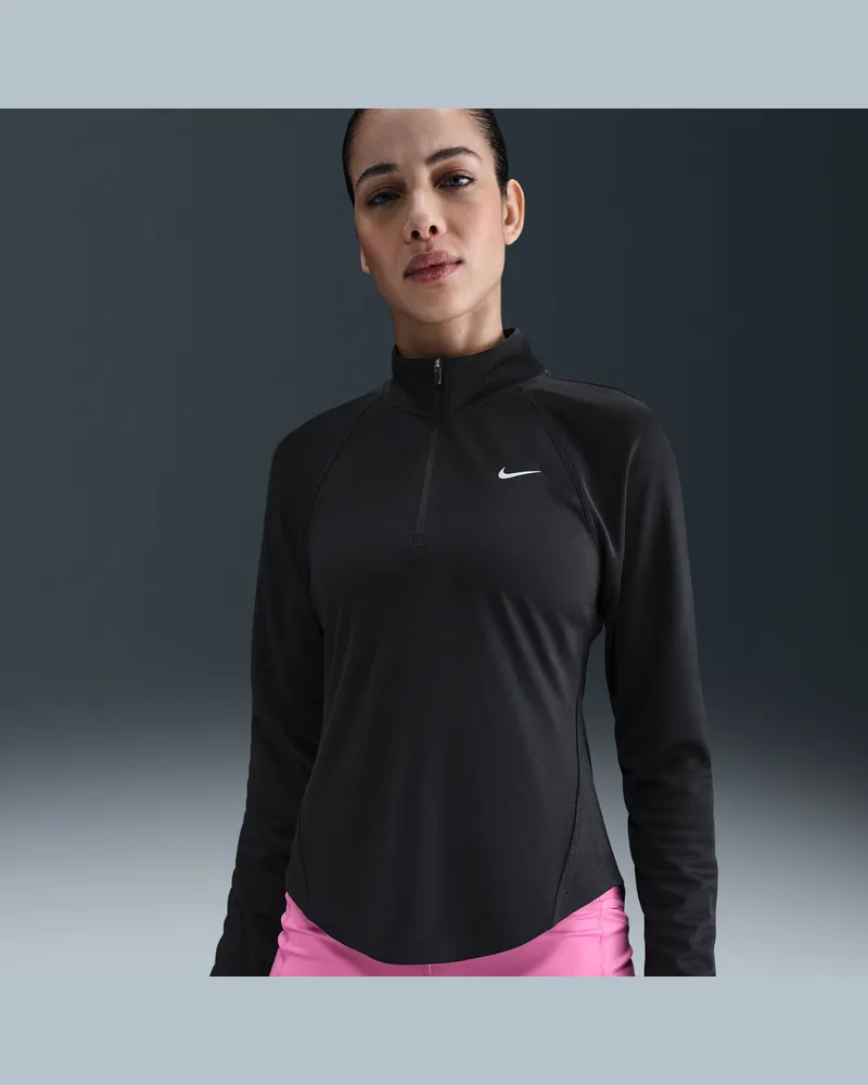 Nike Tempo Dri-FIT Lauf-Tanktop mit Viertelreißverschluss (Damen) - Schwarz Schwarz