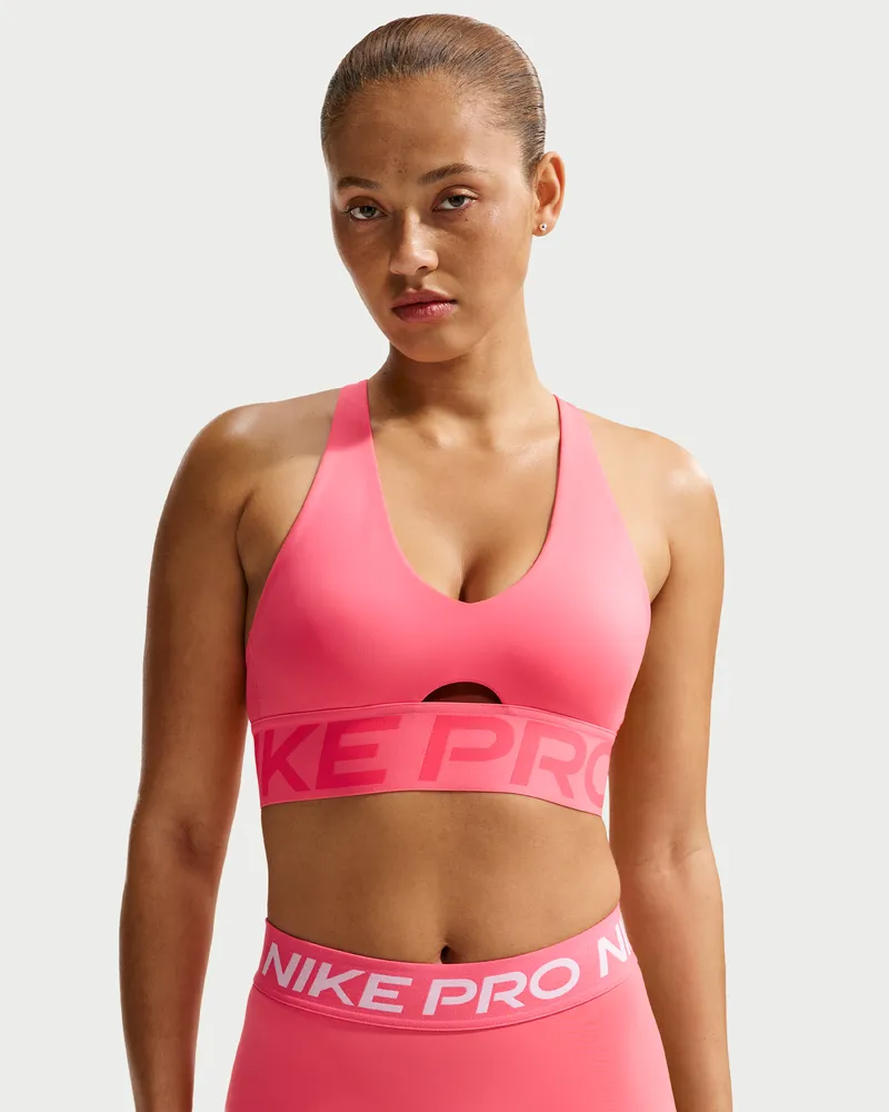 Nike Pro Sculpt gepolsterter Sport-BH mit mittlerem Halt - Pink Pink