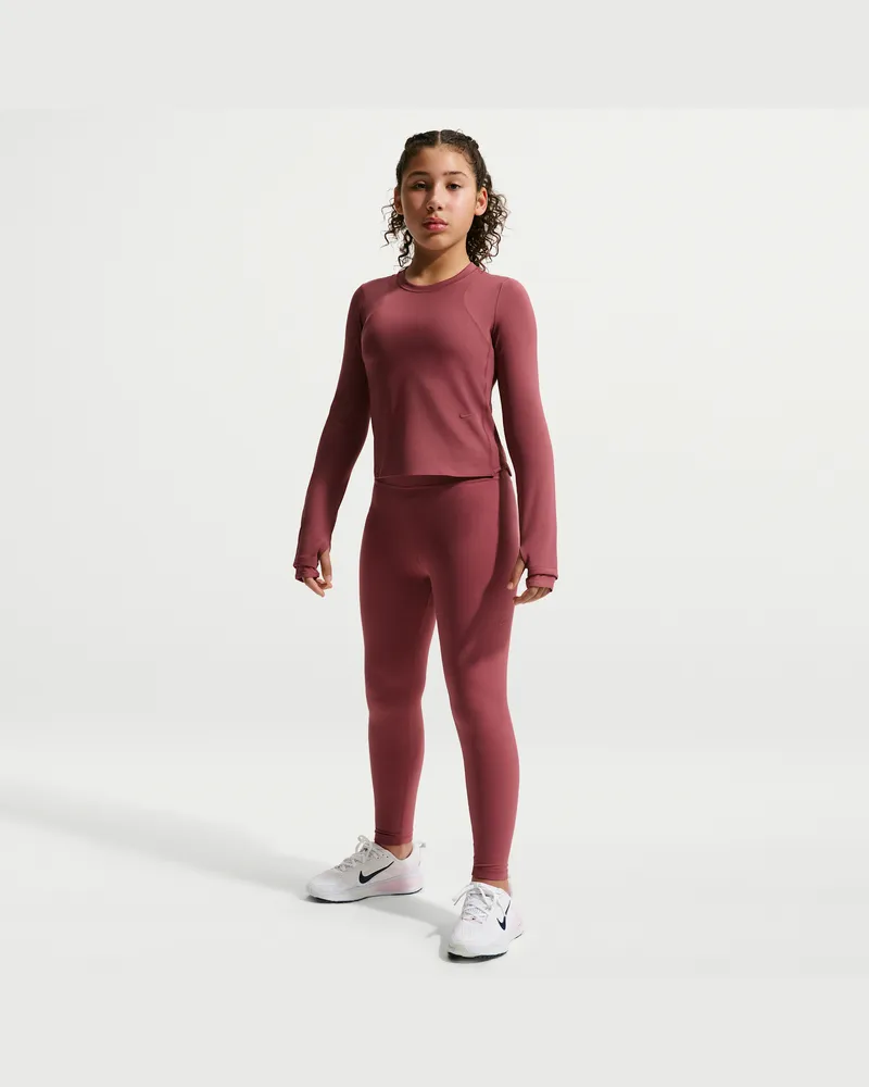 Nike Mavn Leggings in voller Länge mit hohem Bund (Mädchen) - Rot Rot