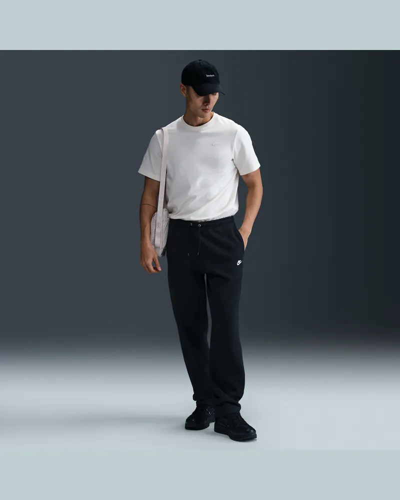 Nike Club Fleece-Hose mit offenem Saum (Herren) - Schwarz Schwarz