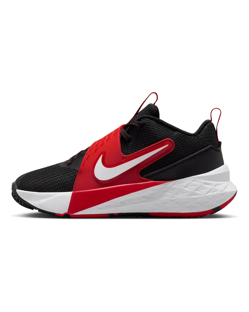Nike Team Hustle D 12 Basketballschuh (ältere Kinder) - Schwarz Schwarz