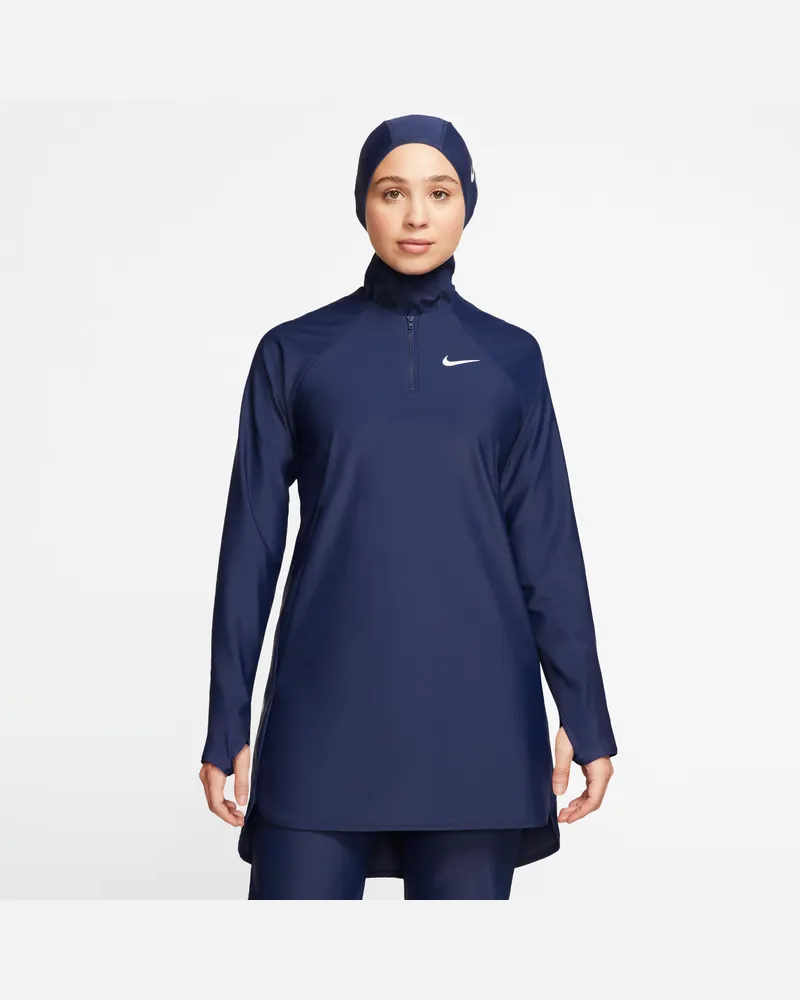 Nike Victory Essential Schwimm-Tunika mit durchgehendem Schutz für Damen - Blau Blau