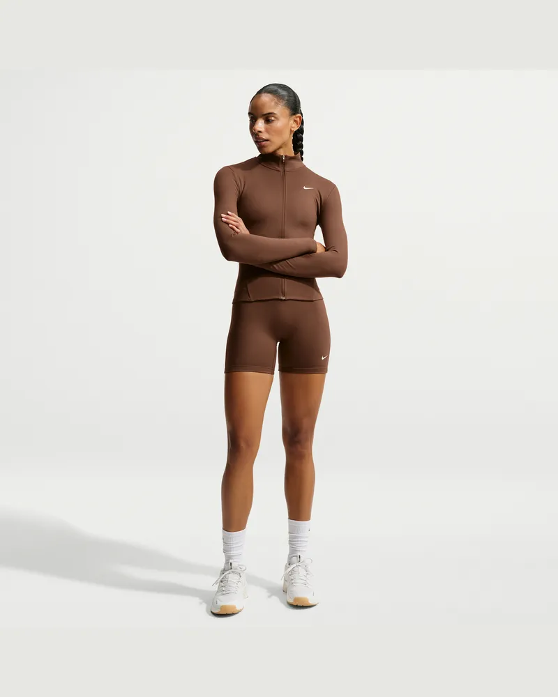 Nike One Bike Shorts mit hohem Bund für Damen (ca. 12,5 cm) - Braun Braun