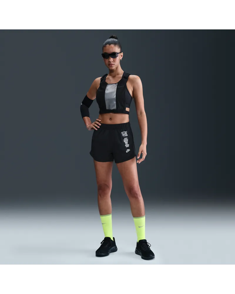 Nike Tempo Dri-Fit Laufshorts mit Innenslip und mittelhohem Bund (Damen) - Schwarz Schwarz